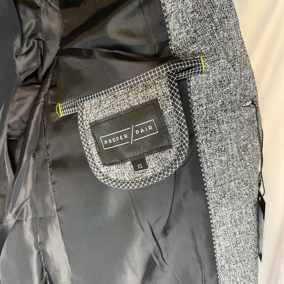 Proper Pair Textured Blazer Grey Size XS - Picture 7 of 8